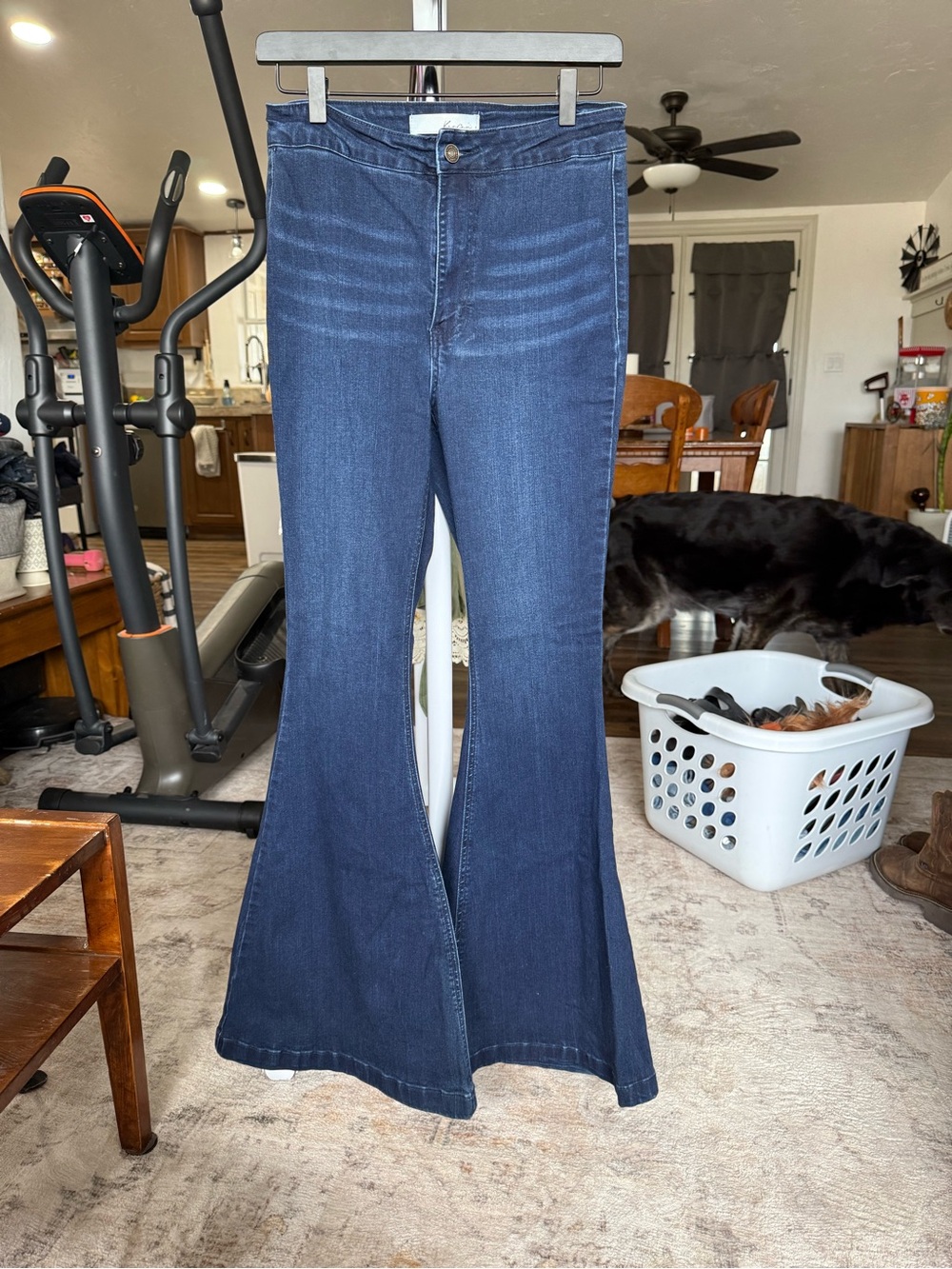 KanCan Dark Blue High-Rise Flare Jeans